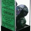 Chessex : Polyhedral 7-die Set Green W/silver
