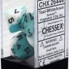 Chessex : Polyhedral 7-die Set Teal - White/black