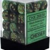 Chessex : 12mm D6 Set Black-Green/Gold