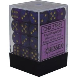 Chessex : 12mm D6 Set Royal Purple/Gold