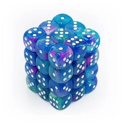 Chessex : 12mm D6 Set Festive Waterlily/white