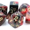 Chessex : Polyhedral 7-die Set Black-Red/Gold