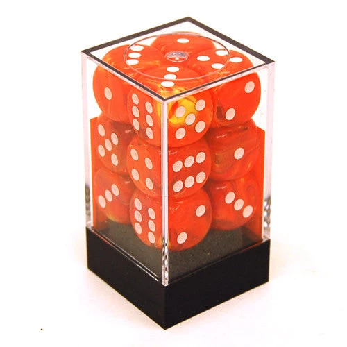 Chessex : 16mm D6 Set Solar W/White 1 Chessex : 16mm D6 Set Solar W/White