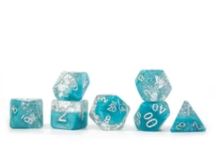 Halfsies Glitter : Aqua - 7 Dice Set