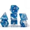 Halfsies Glitter : Blue - 7 Dice Set