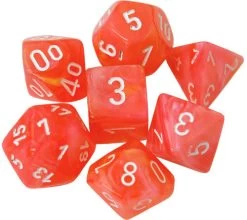 Chessex : Polyhedral Festive Dahlia/White 7 Die Set