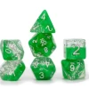 Halfsies Glitter : Green - 7 Dice Set