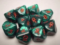 Chessex : Set Of 10 Ankh D10s