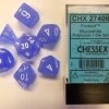 Chessex : Polyhedral 7-die Set Frosted Blue/White