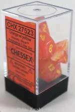 Chessex : Polyhedral 7-die Set Orange W/yellow