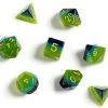 Sirius Dice Set - Semi-Translucent Green & Blue